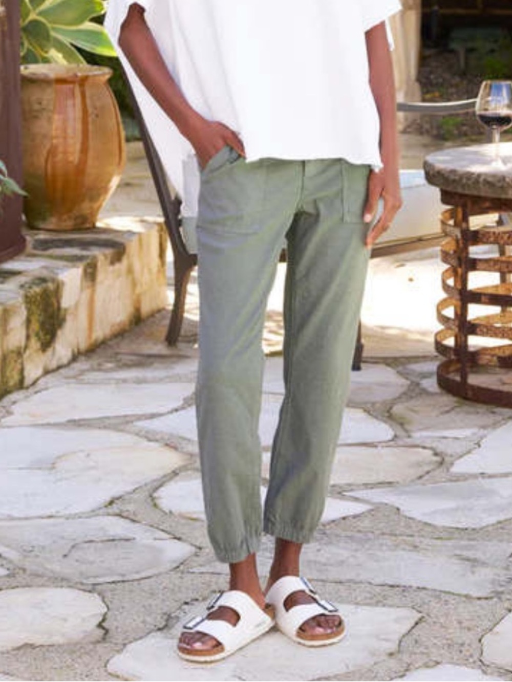 Frank & Eileen Jameson Utility Jogger Pants Rosemary Green